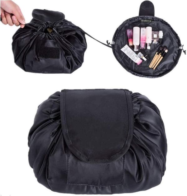 Makeup Taske, Snøredesign Et-Trins Organizer (Sort)