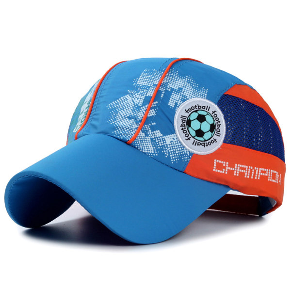 1 blå snabbtorkande cap för barn som andas mot UV