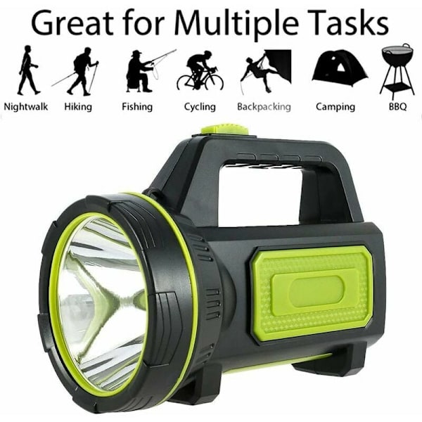 Ultra kraftig LED-lommelykt USB-oppladbar 13500 lumen 6000 mah med sidelys