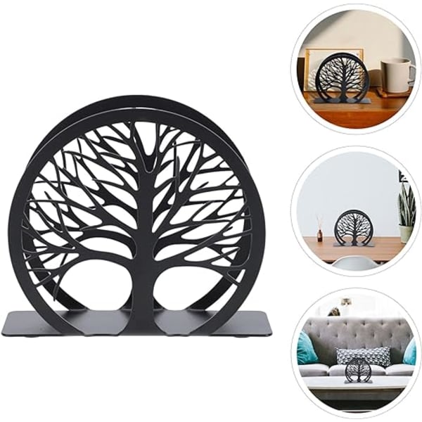 1 stk svart metallpapirhåndkleholder serviettholder bordpapir