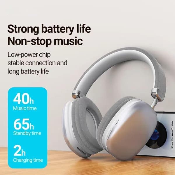 Trådløst Bluetooth-headset, Bluetooth-hodetelefoner, justerbart trådløst headset for telefon/datamaskin/nettbrett, sølv