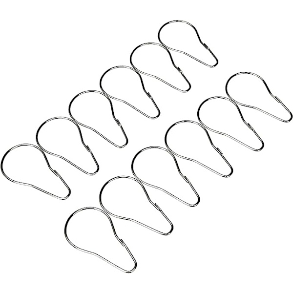 Metalliska duschdraperiringar (Silver), Set om 12 Hängande Ringar