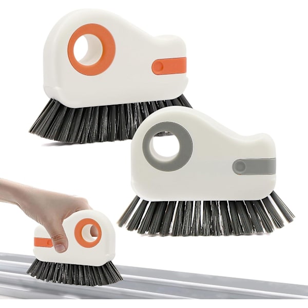 Groove Cleaning Brush Vindusbørster - 2 i 1 Multifunksjon Groove Rail Hurtigrengjøringsverktøy for Rengjøring av Vinduer for Kjøkken Bad Hjørner Mellomrom