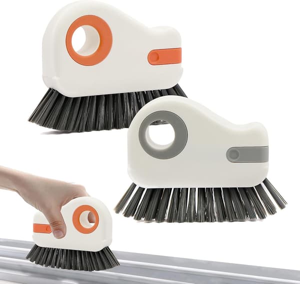 Groove Cleaning Brush Window Brushes - 2 in 1 Multifunction Groove Rail Quick Cleaning Tool for Cleaning Windows for Kitchen Bathroom Corners Spaces