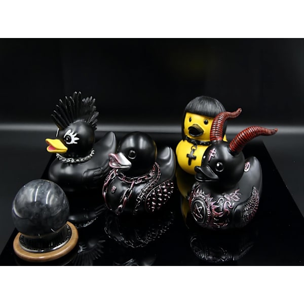Punk Duck Goth Harpiksand, Halloween Harpiksanddekorasjon, Nyhet Ande Ornamenter, 80-tallet Punk And, Mørk Satan