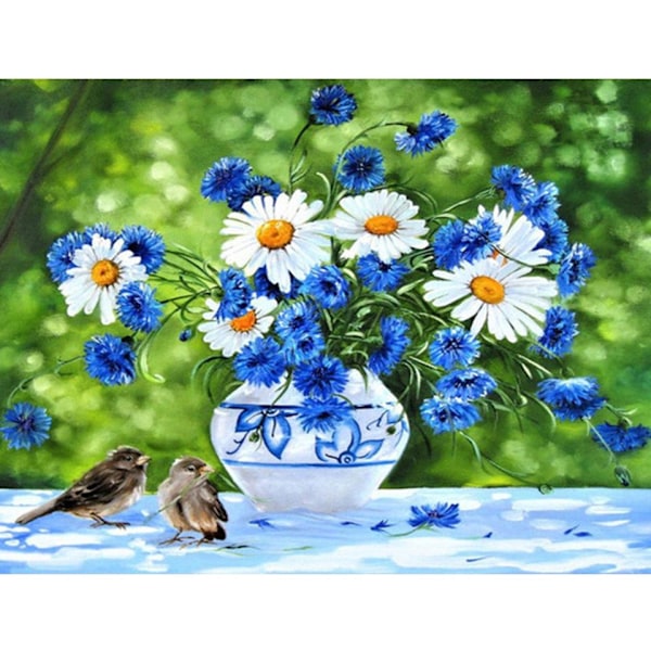 5D Diamantmaleri Blomstervase Korssting Hjemkunst Diamant