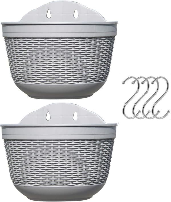 1-pack Set med 2 st Hängande Planteringskorgar för Utomhus
