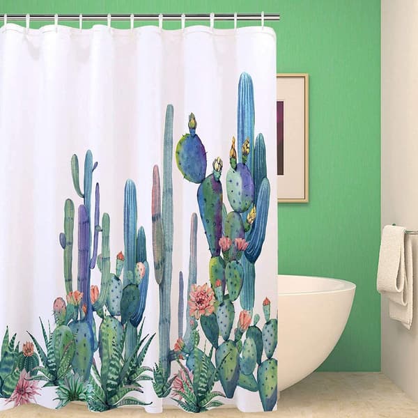 Vaskbare Bruseforhæng, Anti-Muld, Trykt Polyesterstof