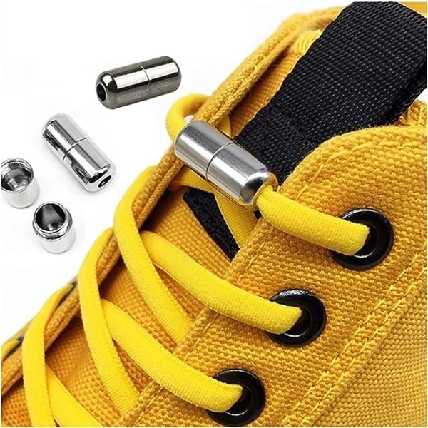 10 Par Elastiske Skolisser med Spenne, Spenne Lazy Laces, Ingen Binding