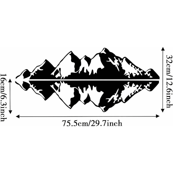 1 Pari vuoristotarroja (musta) autoon, koriin, oveen, autoon, lumivuorille, maastoajoneuvoihin, universaalin pitkän kokoiset tarrat