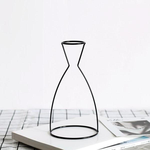 1 sort minimalistisk jernkunst hydroponisk vase, kreativ trådvase,
