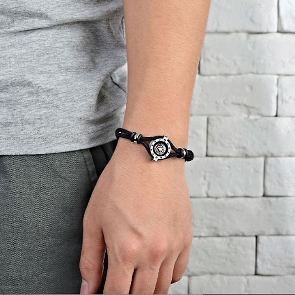 Udendørsentusiast Nødhjælpskompas Paracord Armbånd Til Udendørs Camper Vandrer