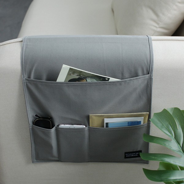 Grå Sofa Armlæn Organizer, Multifunktionel Foldbar Tote Bag