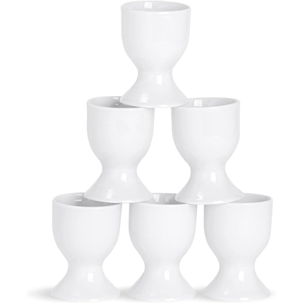 Argon Tableware Äggkoppssats - Porslinskoppar för Mjuka och Hårda Ägg