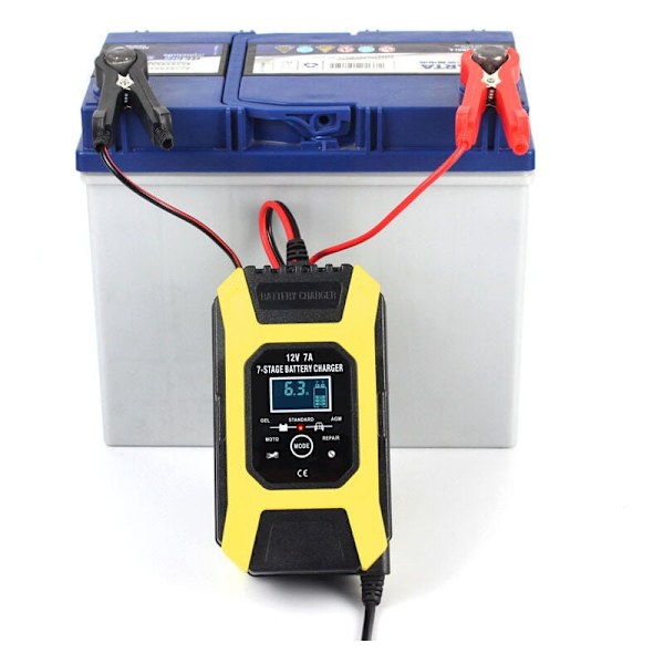 7A/12V Smart Batterioplader Bærbar Hurtig Motorcykeloplader med