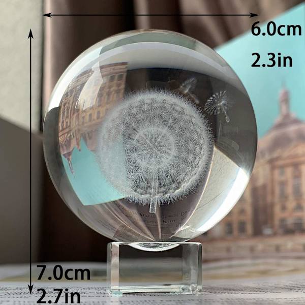 1 Stycke Kristallglaskula Pappersvikt med Glas