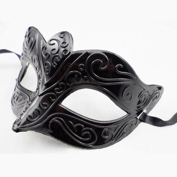 Glitter Venetian Mask Midnight Black Venetian Masquerade Venetian