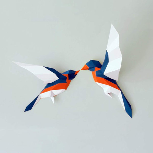 1 kpl Rakastavat linnut -paperiveistos 3D-eläinpaperimalli paperilelu