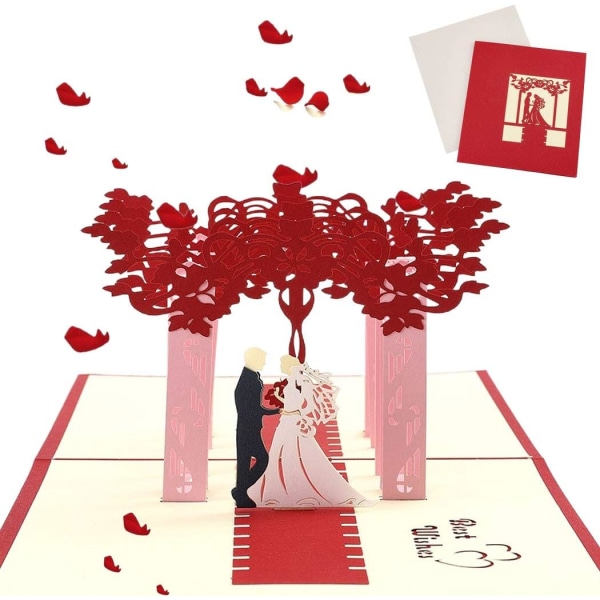 1 st 3D romantisk bröllopsinbjudan gratulationskort utomhus