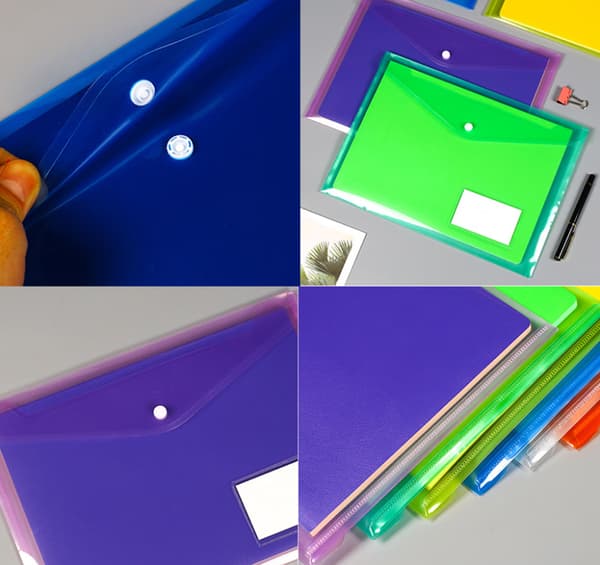20-pakks A4 Plastmappe (Lilla) - Dokumentlommer - Trykknapp