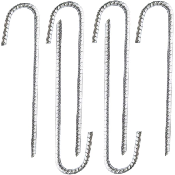 6 st 30 cm Galvaniserade Trädgårdsspålar Metallgängade Släta
