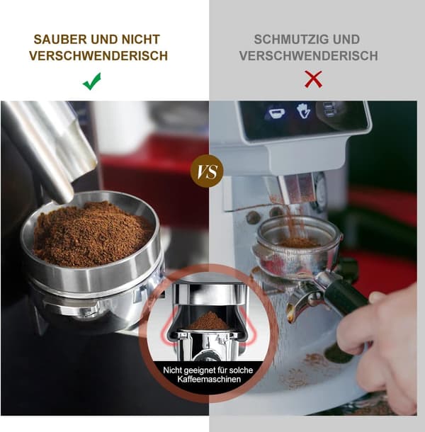 Universal aluminiumsdoseringsring for espressomaskin,