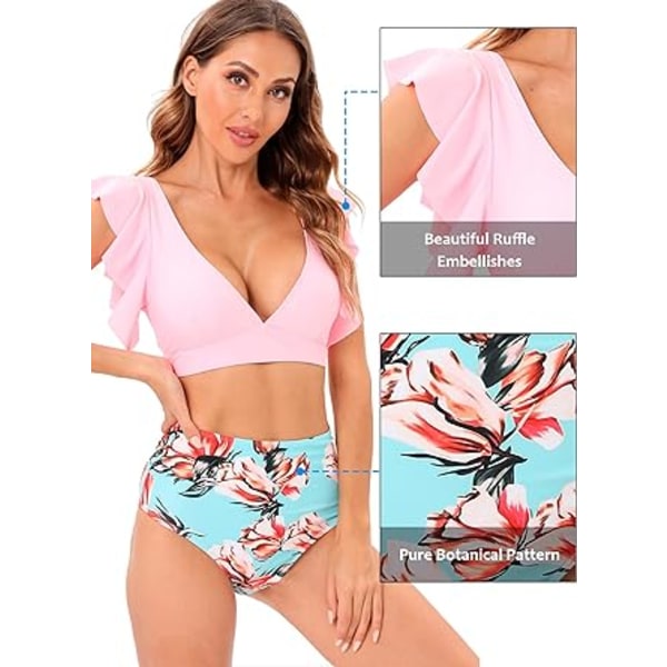 Dametøj Badetøj 2 Dele Høj Talje Push Up Sexy Hot Retro