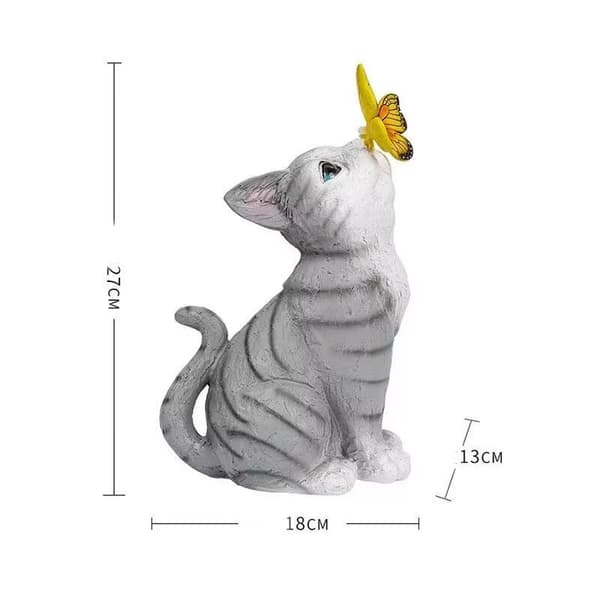 1 st Cat Staty Solcellsdriven Trädgårdsdekoration Utomhus