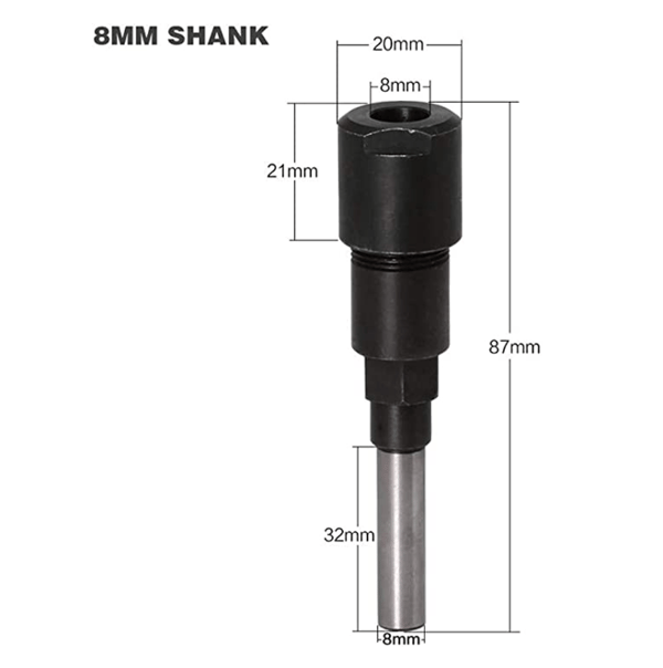 (8MM Skaft) Routerklemmeforlengelse Routerbit Klemmeforlengelse