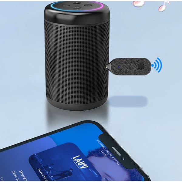 Svart Bluetooth 5.1 Sender og Mottaker, 3 i 1