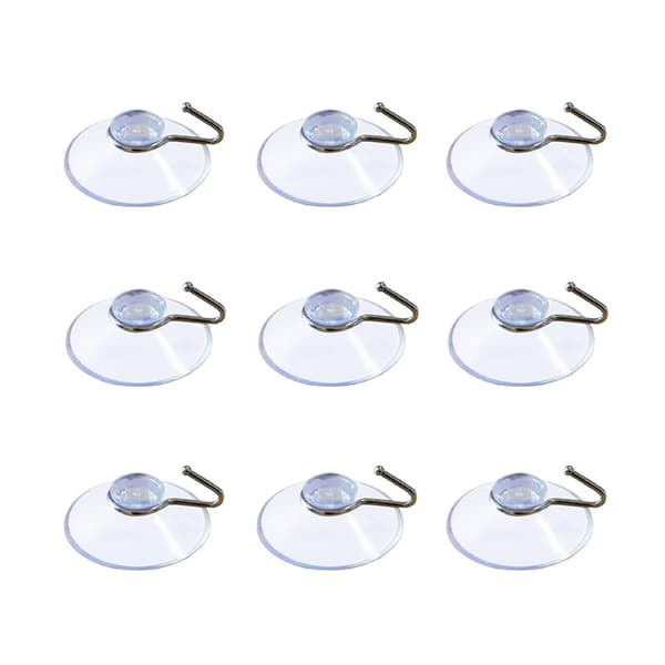 Plastsughållare med krok, diameter 4cm (transparent)