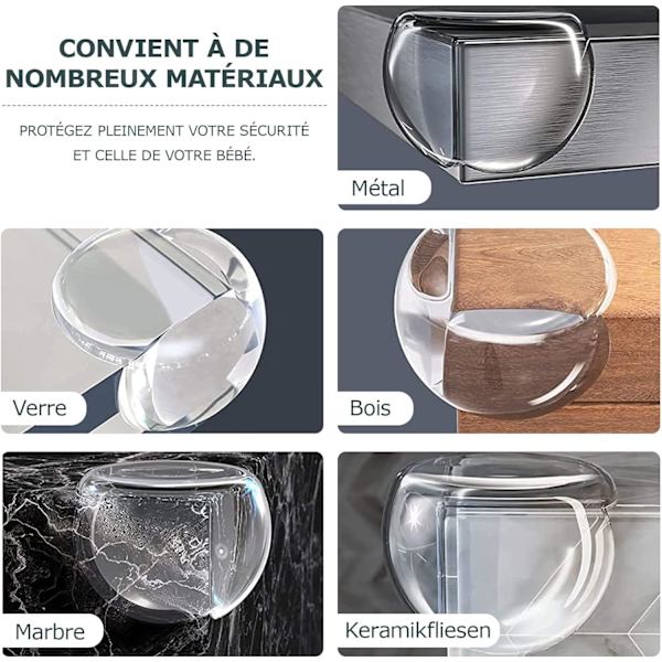 Säkra Runda 12-pack Transparenta Babybordshörnskydd, Barn