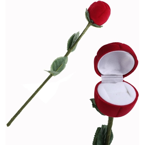 Roser Blomsterform Ringe Smykkeskrin, Valentinsdags Gaveæske og Vielsesringsæske