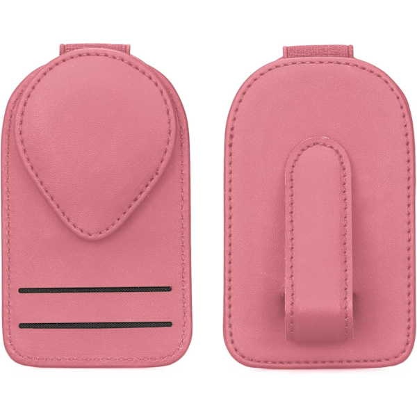 1 Stk (Pink) Læder Solbriller Holder til Bil, Bilsolbriller