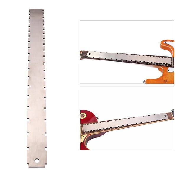 Gitarrreparationsverktyg Halsnotchlinjal 42cm Rostfritt Stål Mått