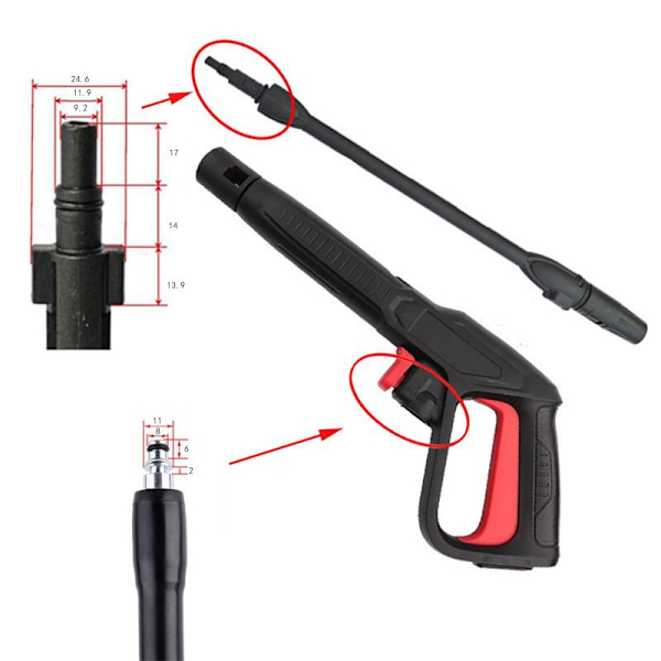 Tilbehør til højtryksrenser, kompatibel med 16 Mpa højtryksrenser til Bosch Aqt Black & Decker