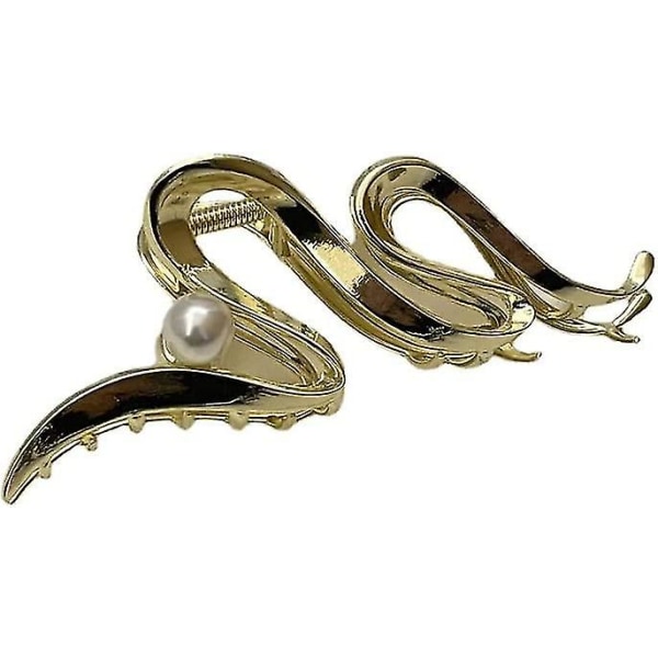 Metallhajsklips, stort hårspänne, haj hårspänne, matt metallhårspänne-guld