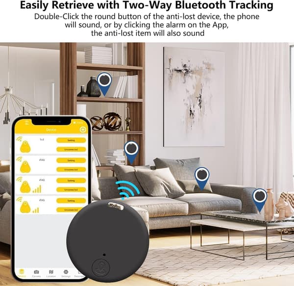 Mini GPS Tracker for iOS/Android 2023 Siste, 1 stk-Svart