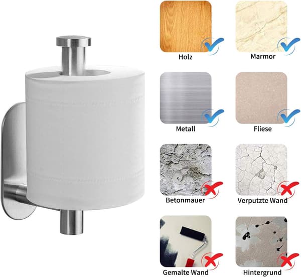Selvklæbende Toiletpapirholder, Rustfrit Stål Toiletpapir
