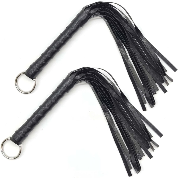 2 Pieces(Black)Riding Whip Leather Whip Horse Whip Outdoor