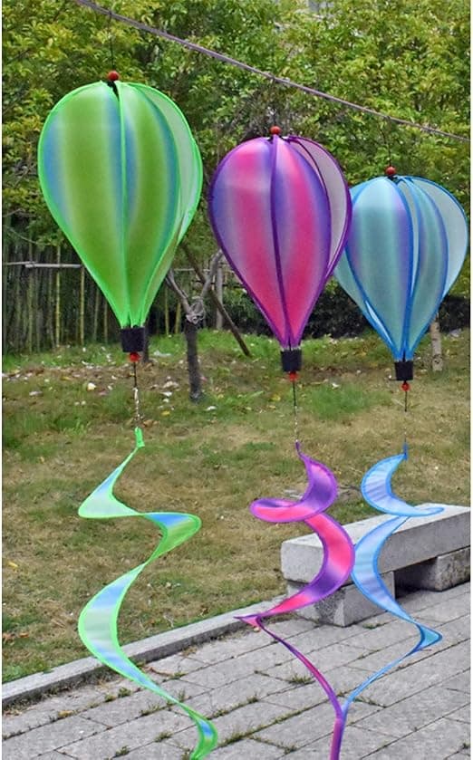 Varmtluftballon vindmølle, farverig varmluftballon vindmølle