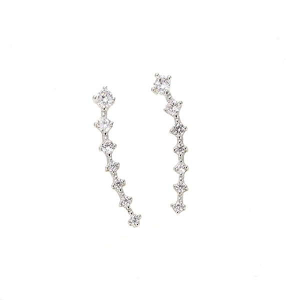 Hypoallergenic Climber Stud korvakorut 7 kristallia 925 Sterling