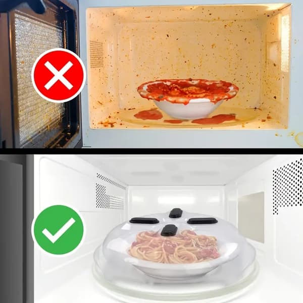 2 mikrovågsugnsskydd, svävande lock, anti-överflöd