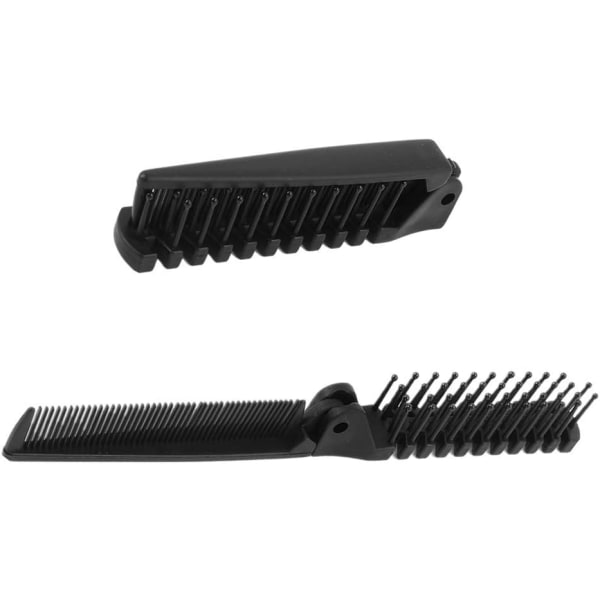 Svarta plastvikbara hårborstar för resor - 20,5 x 2,3 cm -