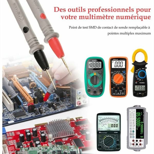 2 par PT1005 1000V 10A Fine Multimeter Testledninger, Spidstestledninger