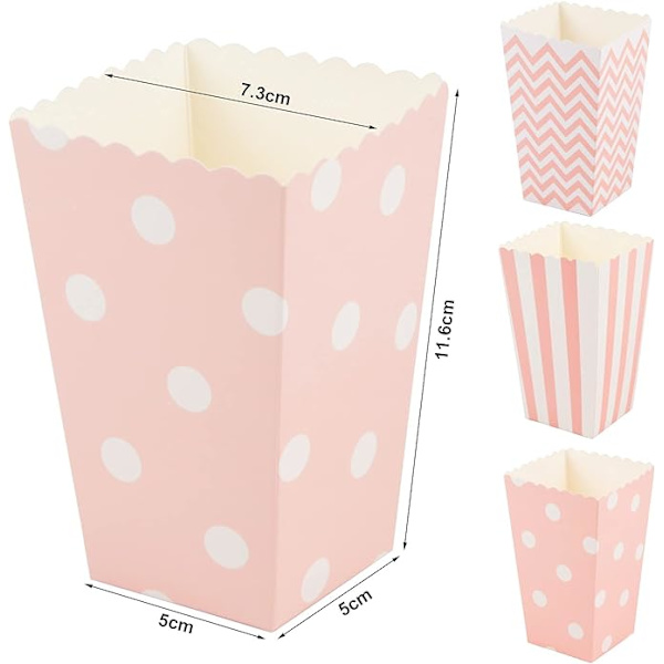 12 kpl Popcorn-laatikko Paperipussi Makeiskontti Popcorn Paperipussi