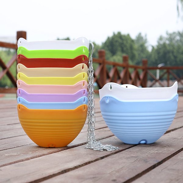 Plast Hängande Korg Blomkruka Orkidé Pot Vägg Hängande Grön