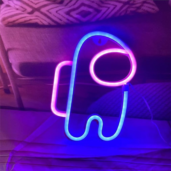 Alien neon skilt med USB eller batterier til børneværelse, bar, restaurant, legerum, jul, Valentinsdag, fødselsdag, fest LED