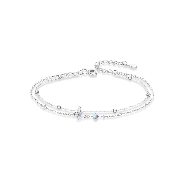 1 stk (Sølv) Butterfly Anklet Kvinder Sterling Sølv med Cubic