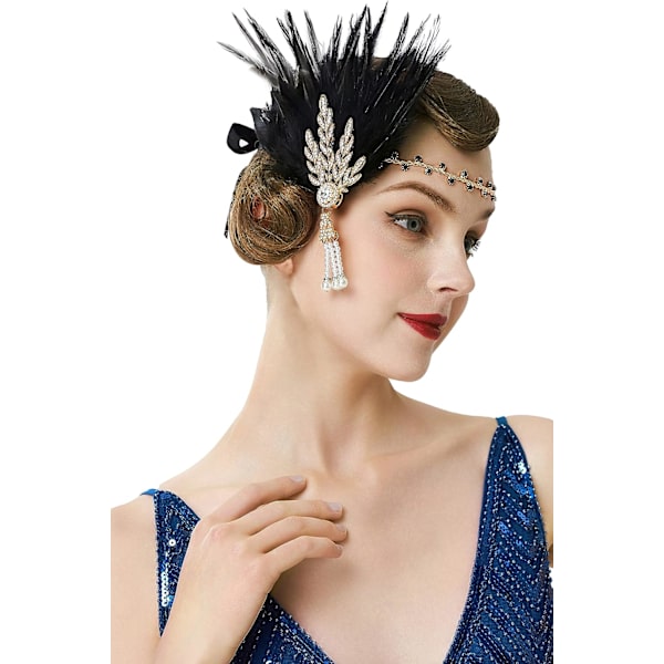 Fjäderpannband År 20 Gatsby Crown Fjädertillbehör Gatsby